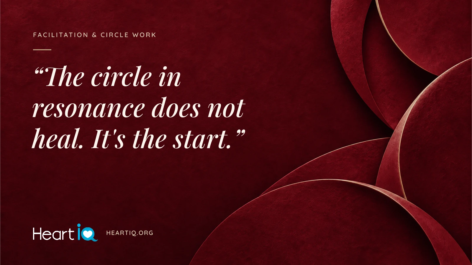 “The circle in resonance does not heal. It's the start.” Heart iQ article illustration.
